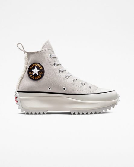 Tenisi Inalti Barbati Converse Run Star Hike Sherpa Trim Gri Negrii | RO 0QEHO659